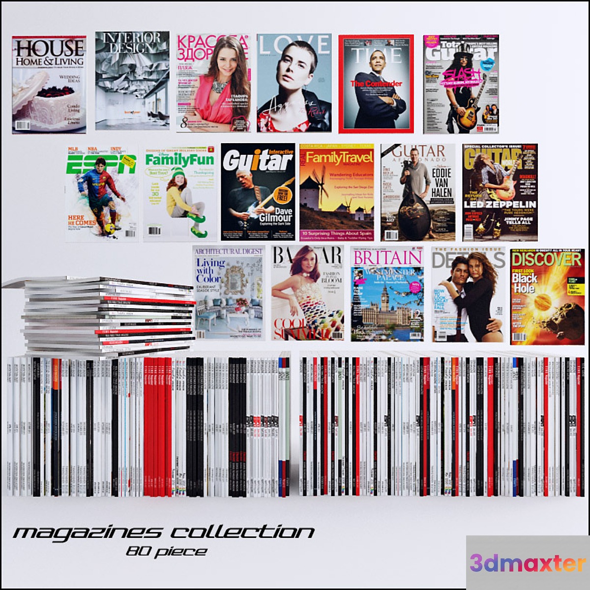 80 piece collection of magazines. 3D Max