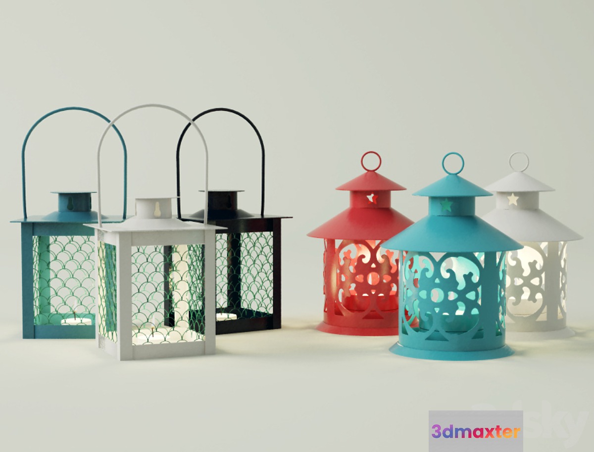 Coloured lanterns & tealightholders