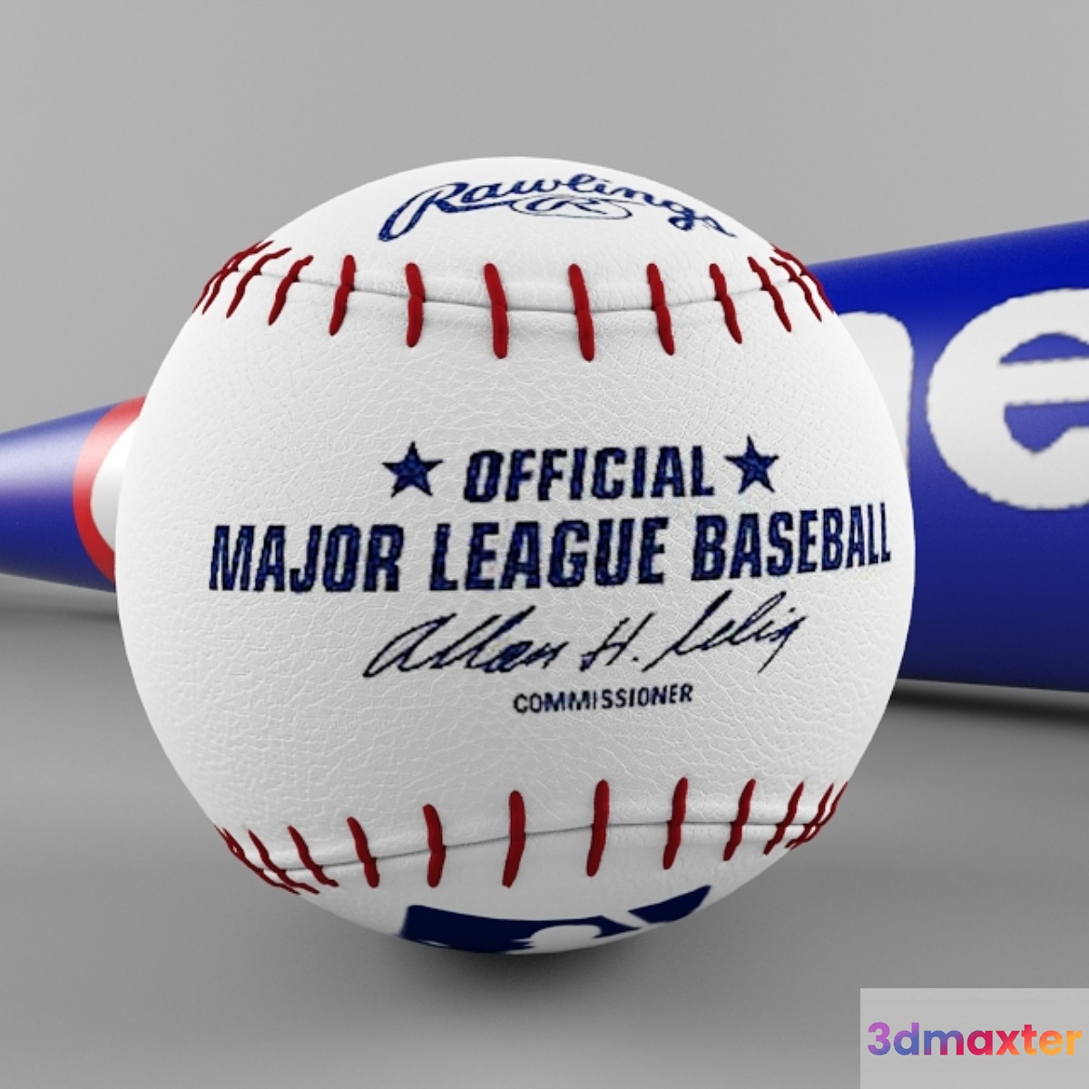 ball et batte de baseball 3D Max