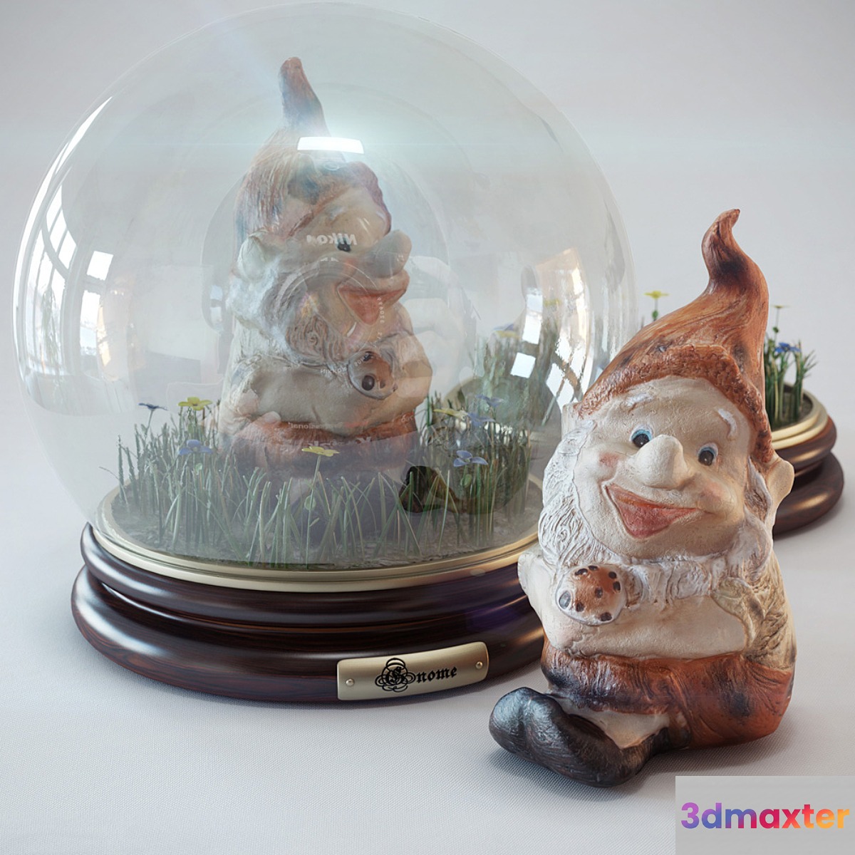 Dwarf in a glass bowl 3D Max