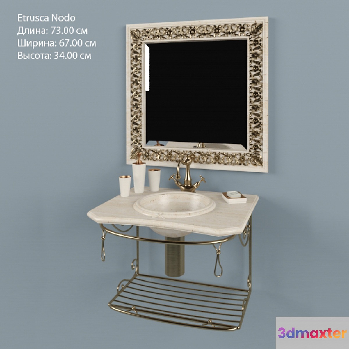Washbasin with mirror Etrusca Nodo 3D Max