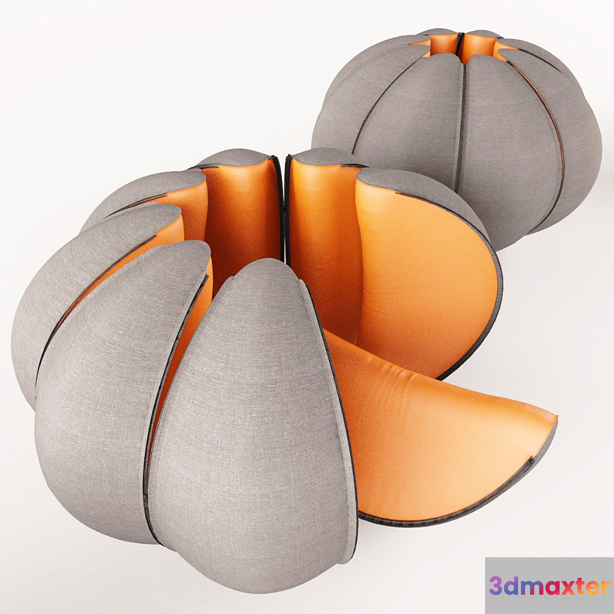 pouf in the form of mandarin 3D Max