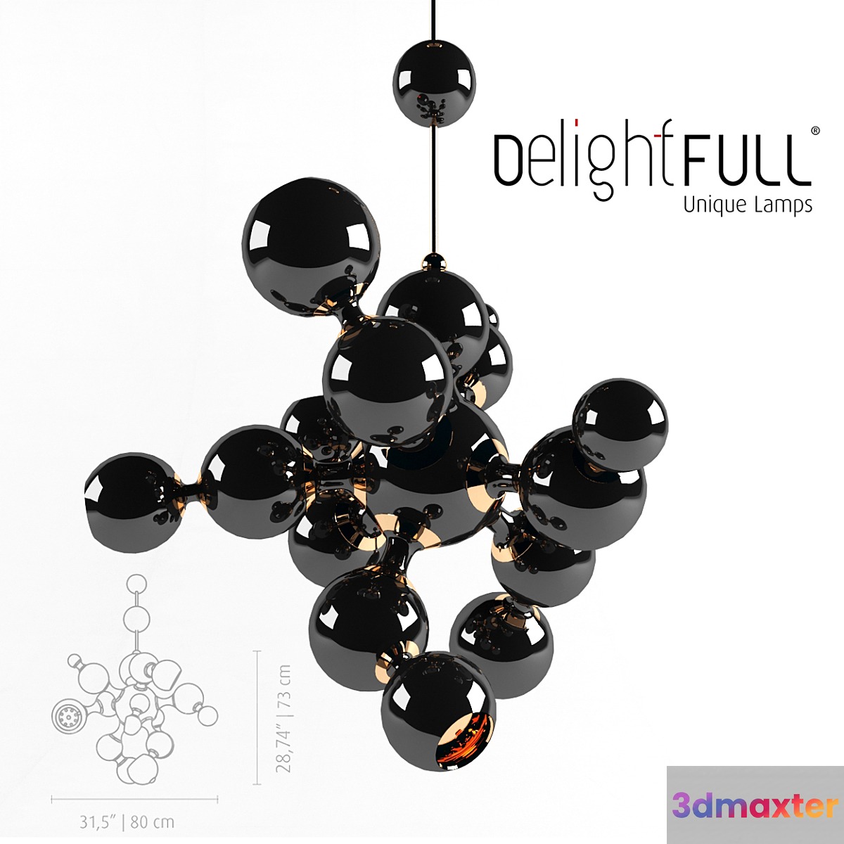 Atomic suspension lamp _ Delightfull