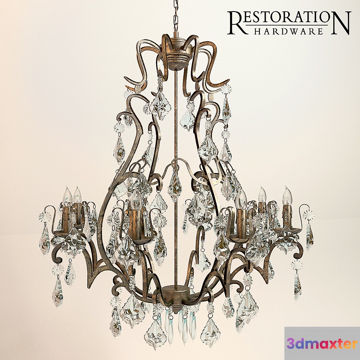 Florian Mercury Glass Chandelier 3D Max