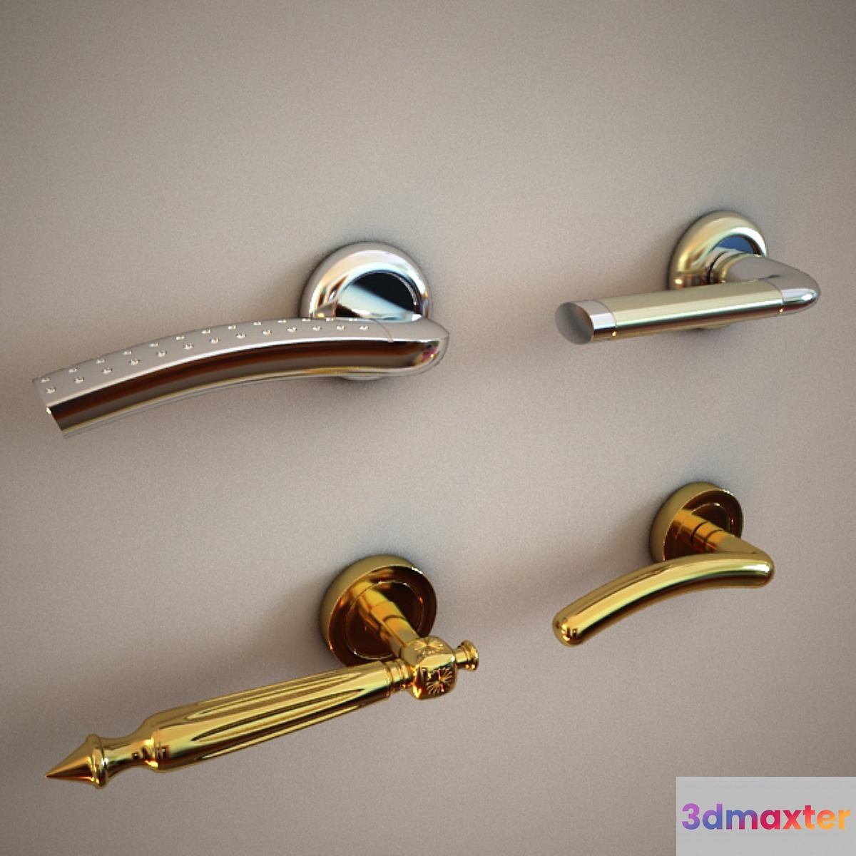 Set of door handles