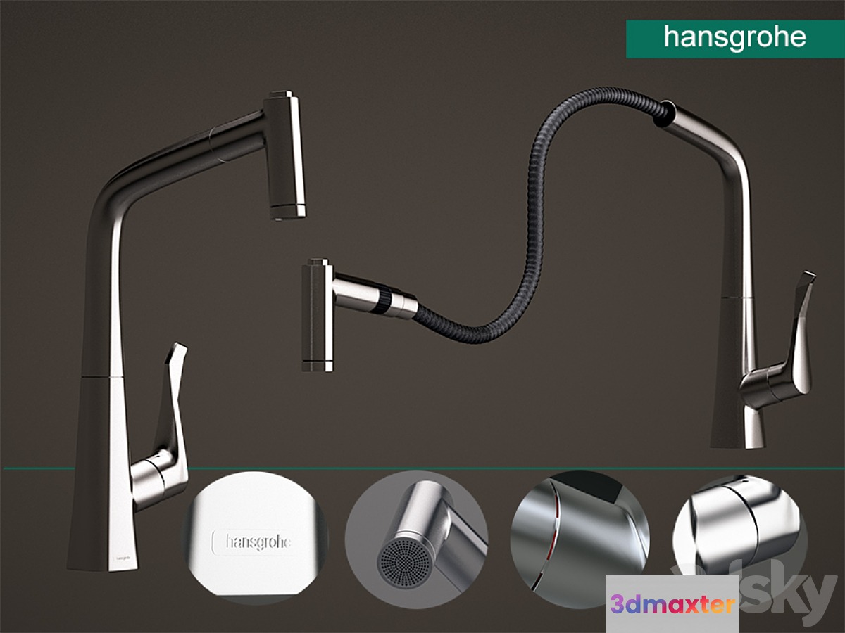 Single lever kitchen mixer with pull-out spray 3D Max
