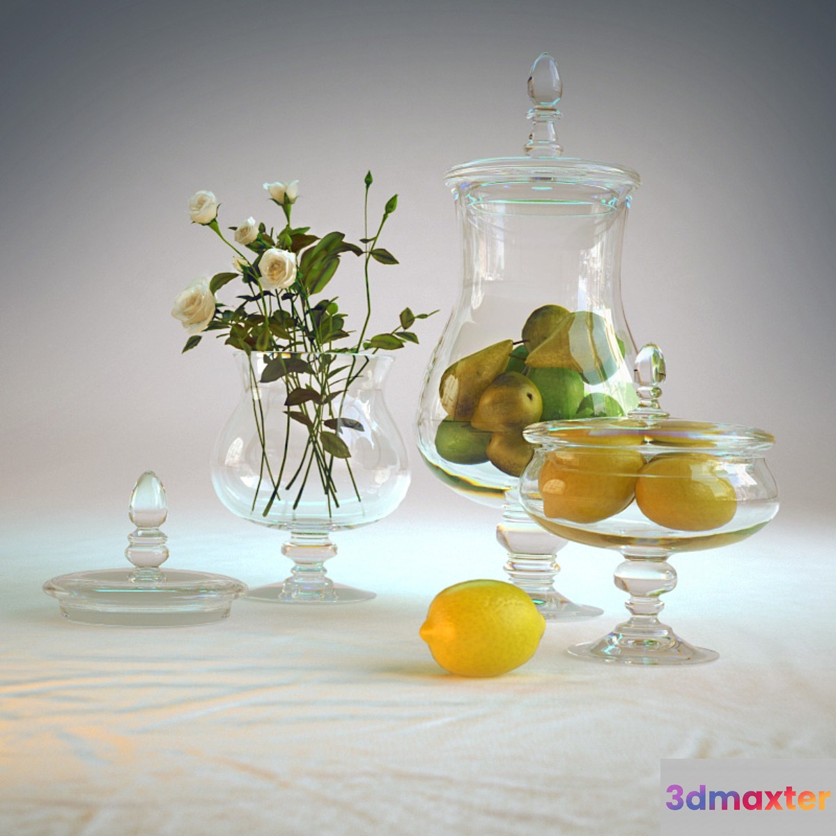 Decorative vase with fruit