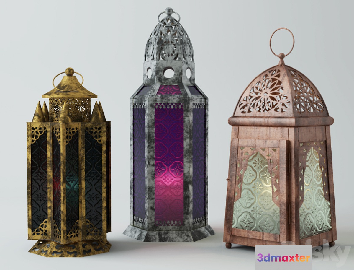 Metal Moroccan Lanterns 3D Max