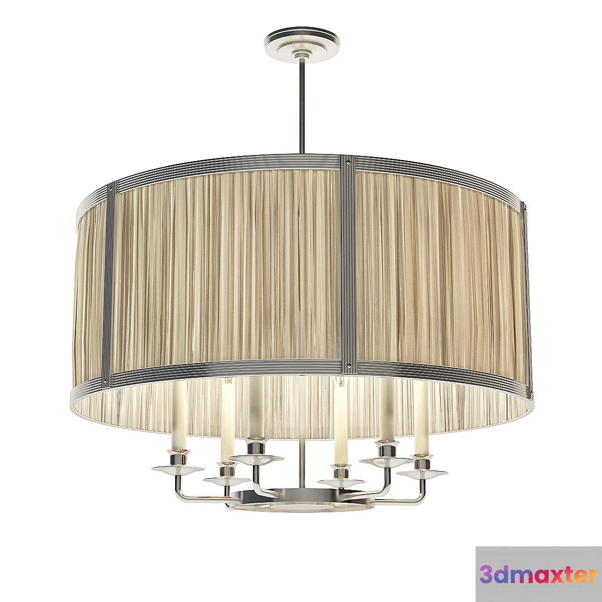 Charles Edwards - Hanging silk drum shade light 3D Max