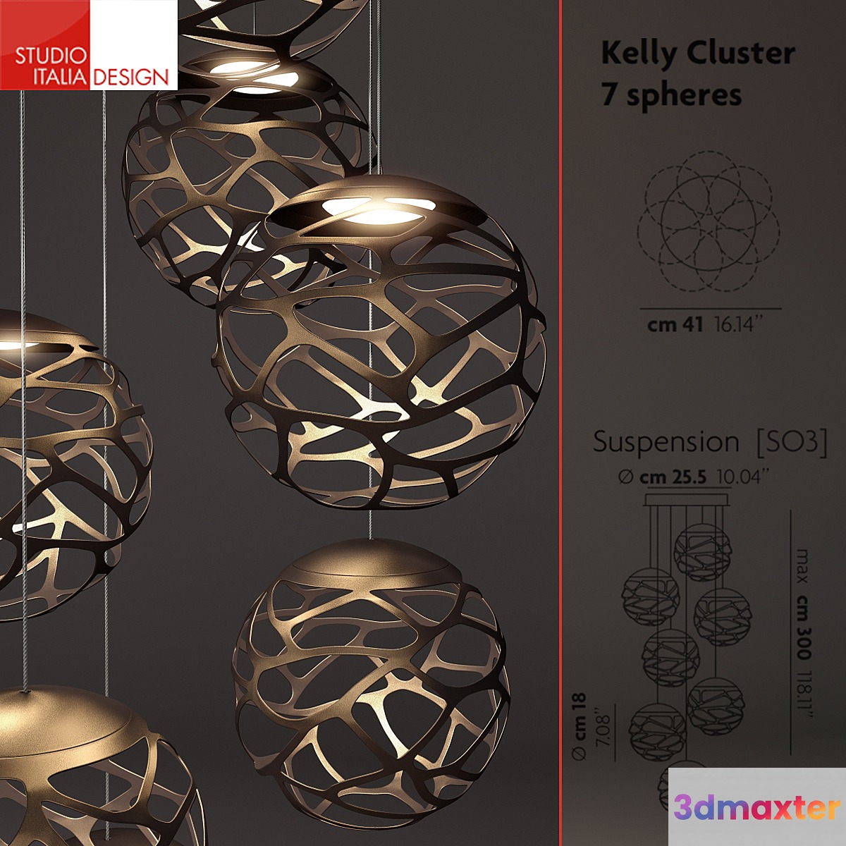 Kelly Cluster Pendant 3D Max