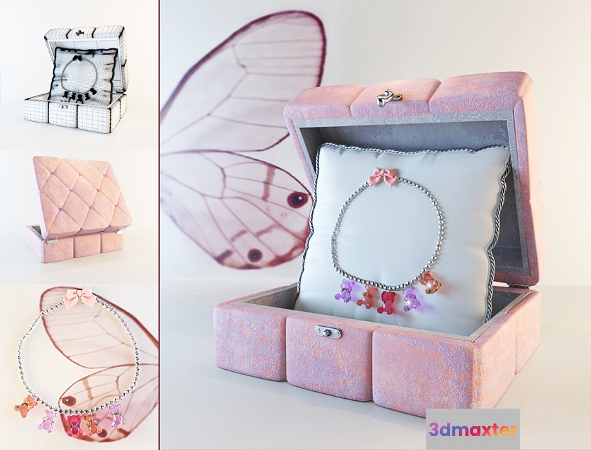 Baby beads in a box 3D Max