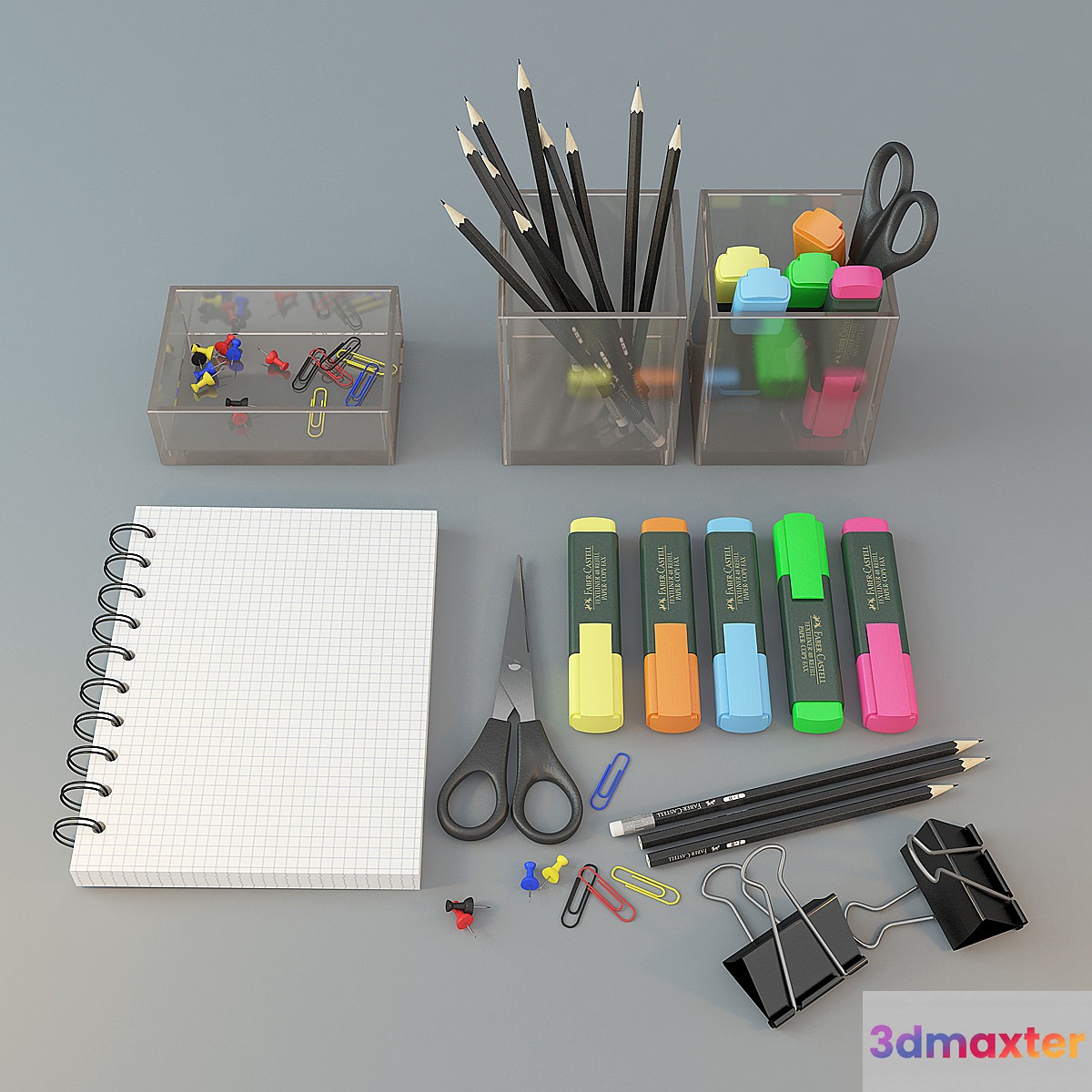 stationery set 3D Max