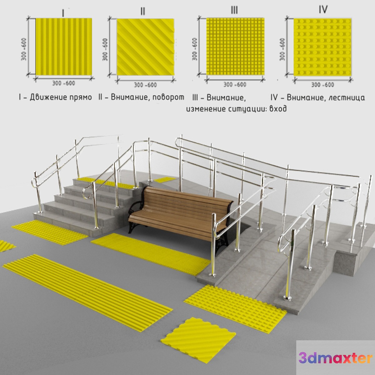 Tactile tile and ramp