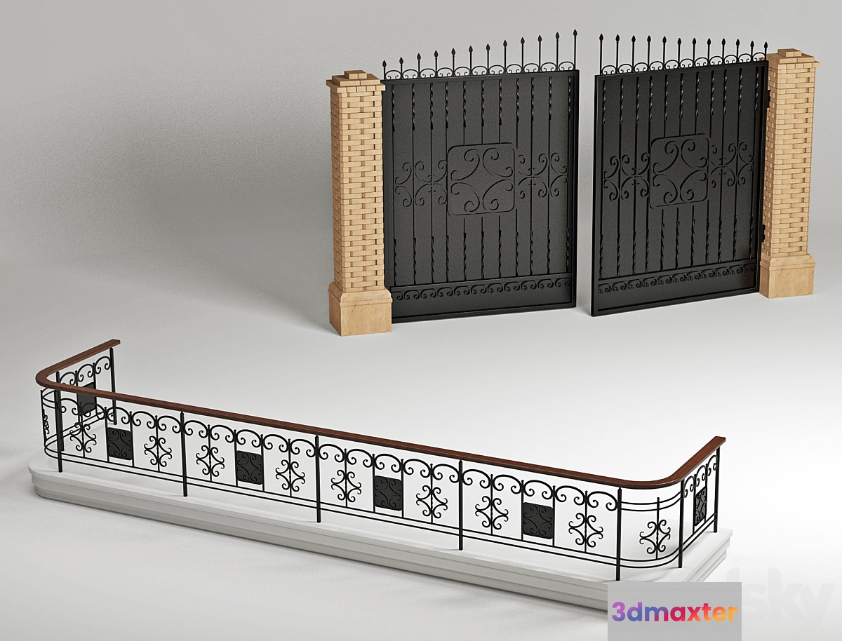 Forged gate and fence of the balcony