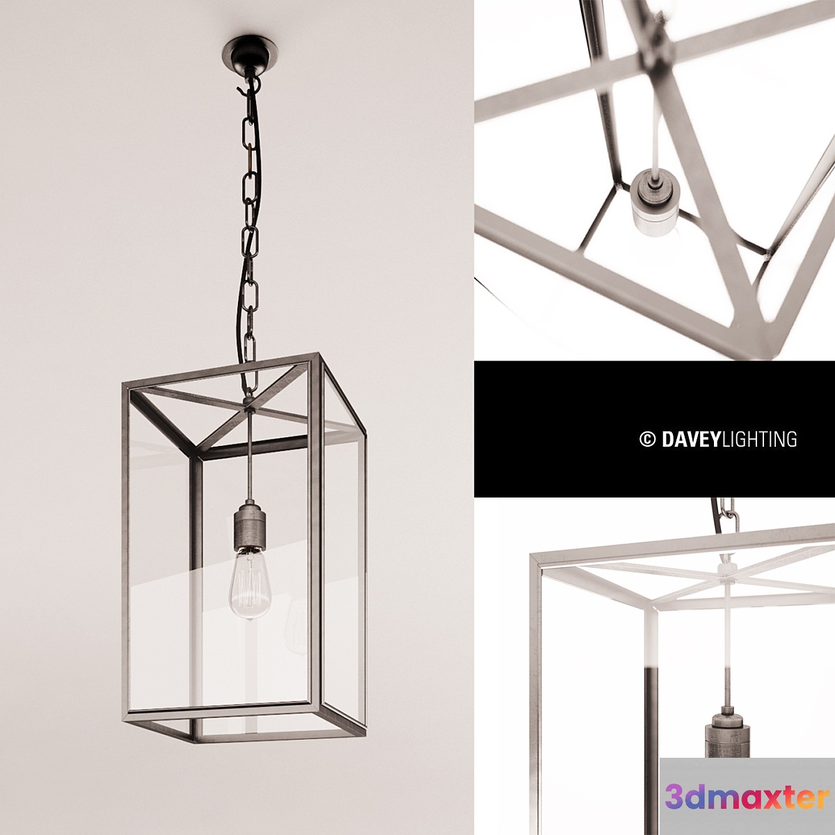 7639 Square Pendant. Davey Lightning.