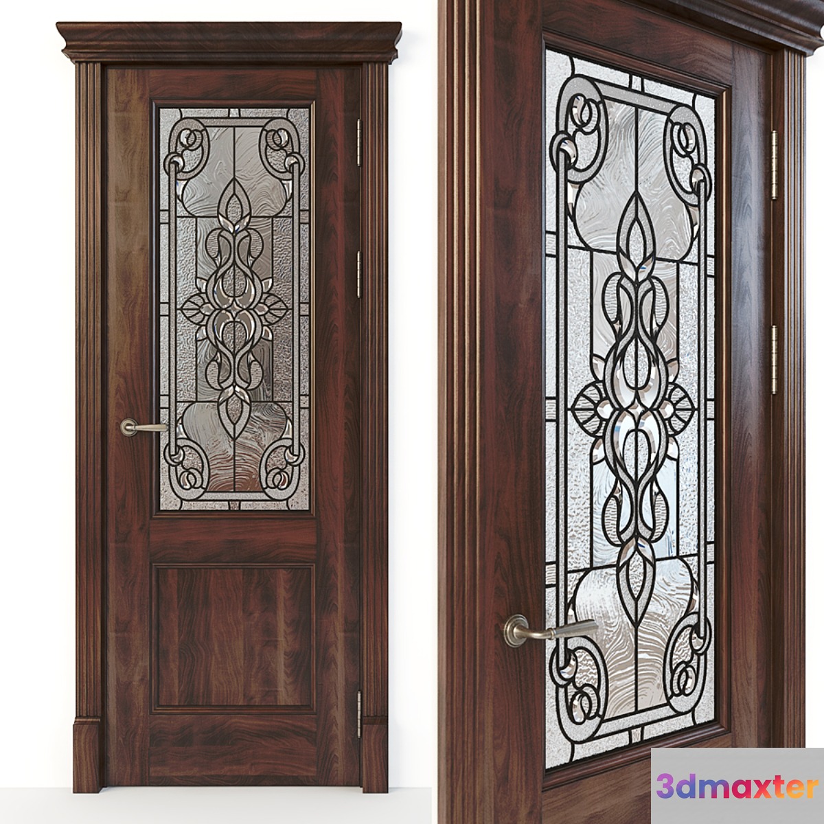 Door with stained glass 03