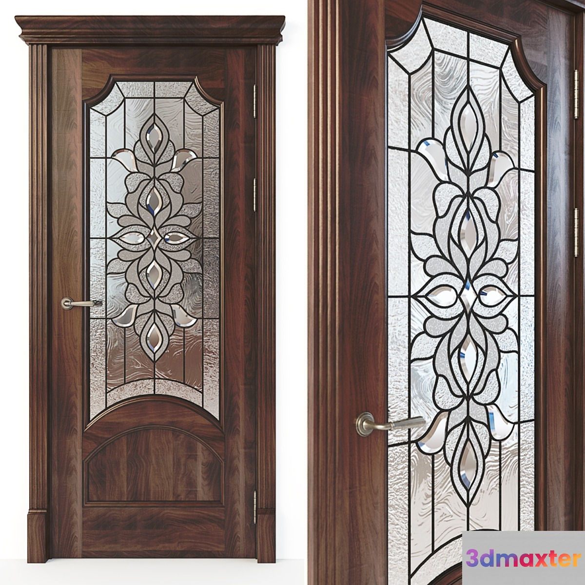 Door with stained glass 05 3D Max