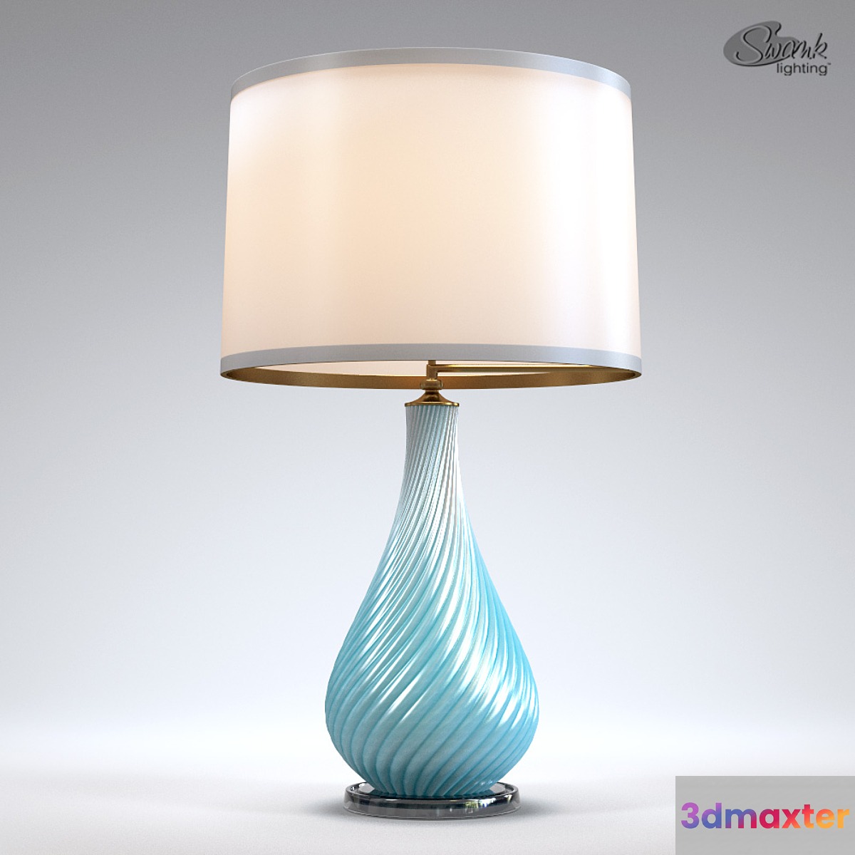 Vintage Robins Egg Blue Murano Lamps by Seguso 3D Max