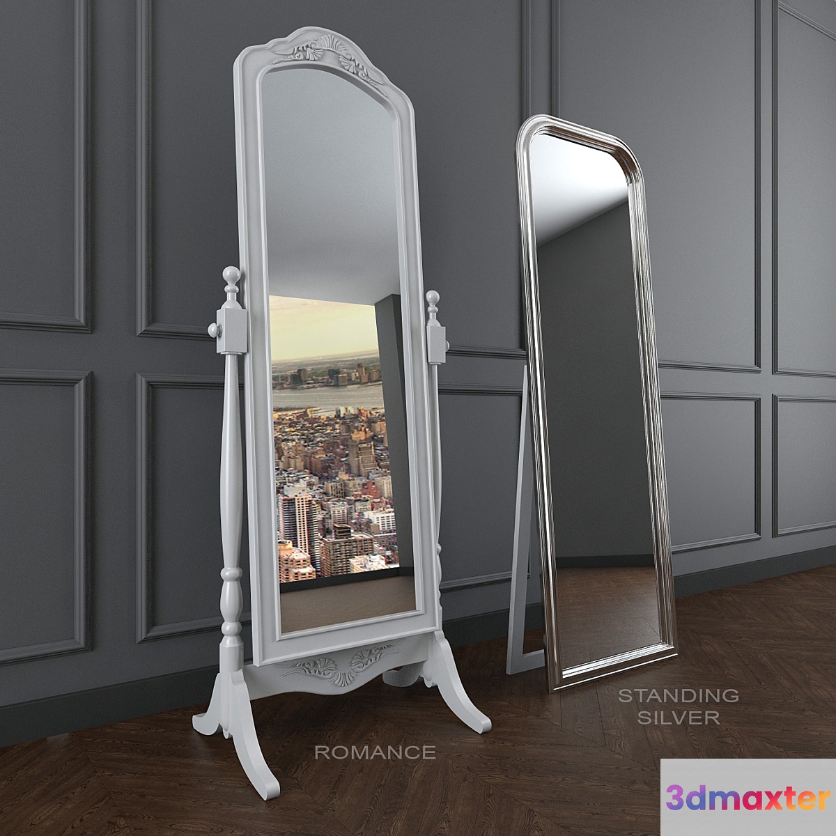 Mirrors Standing Silver 9995.CHN and ROMANCE