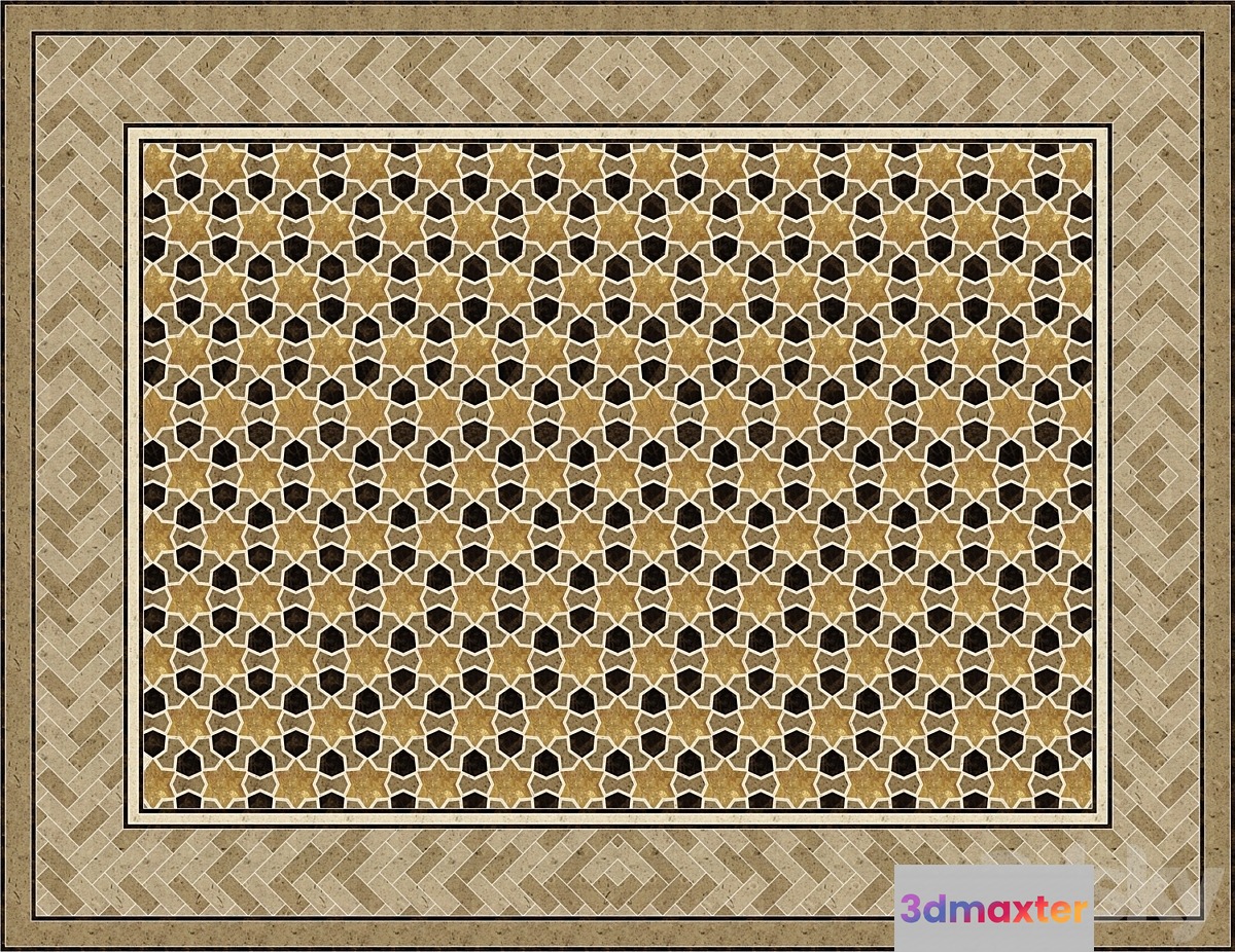 Parquet in oriental style 3D Max