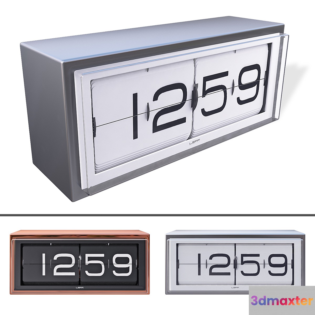 Desktop clock LEFF Brick 3D Max