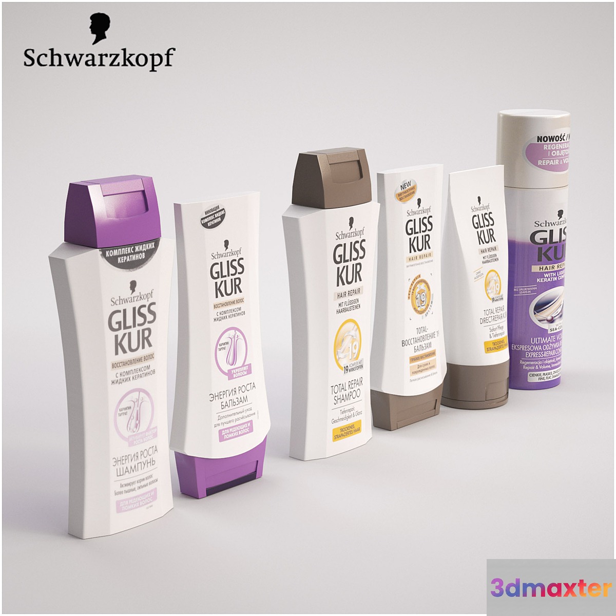 Set Gliss Kur shampoo conditioner nail - No.2 3D Max
