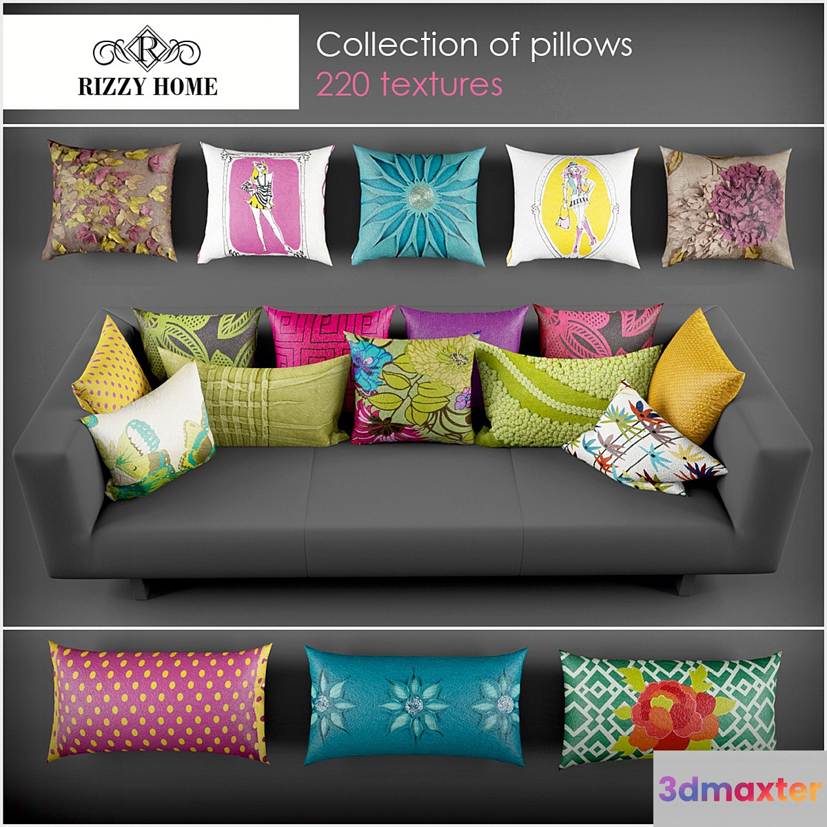 Rizzy Home pillows2 3D Max