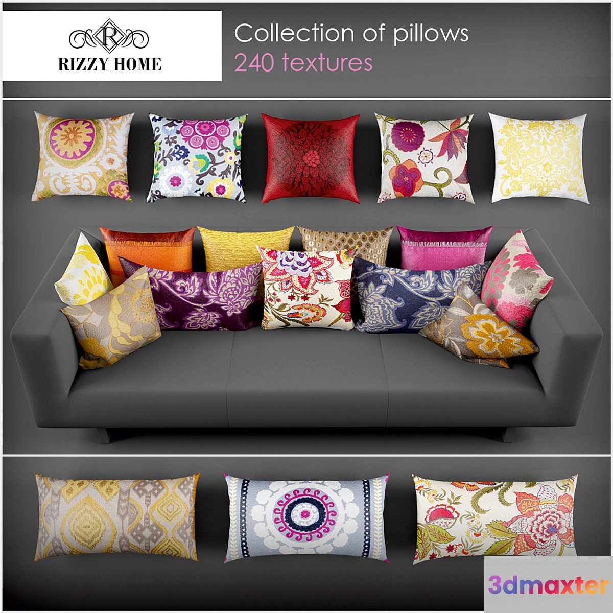 Rizzy Home pillows3 3D Max