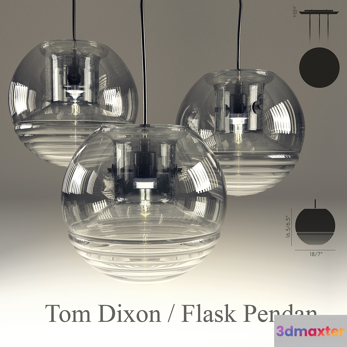 Tom Dixon _ Flask Pendan 3D Max