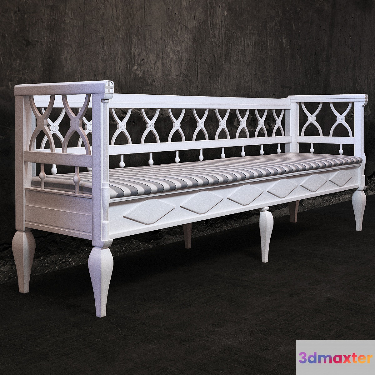 Wooden bench 3D Max