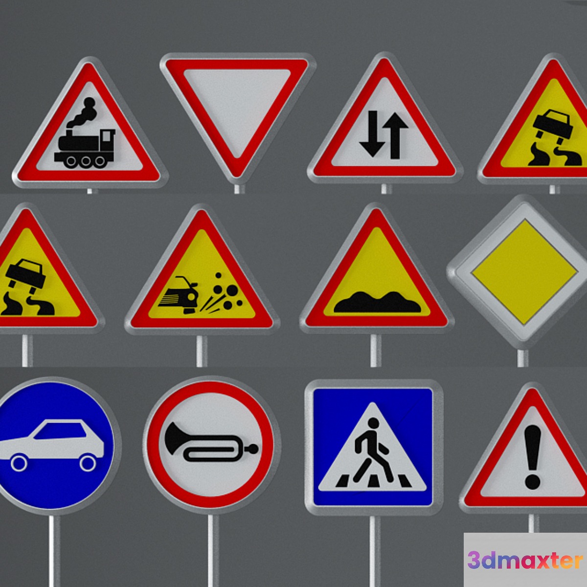 Road signs 3D Max