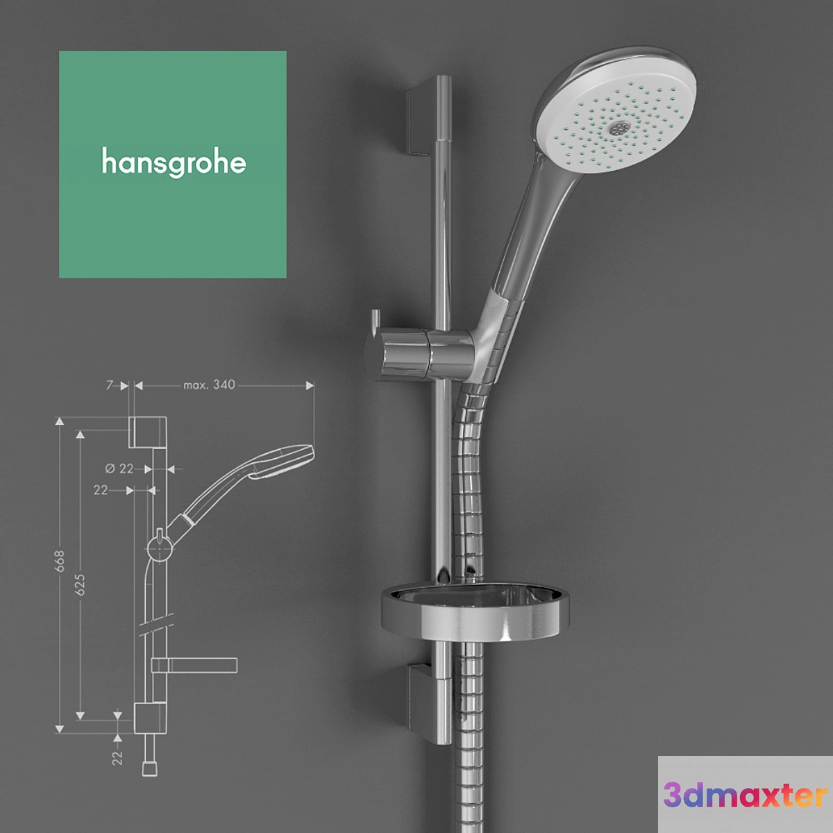 hansgrohe Shower set Croma 100 3D Max