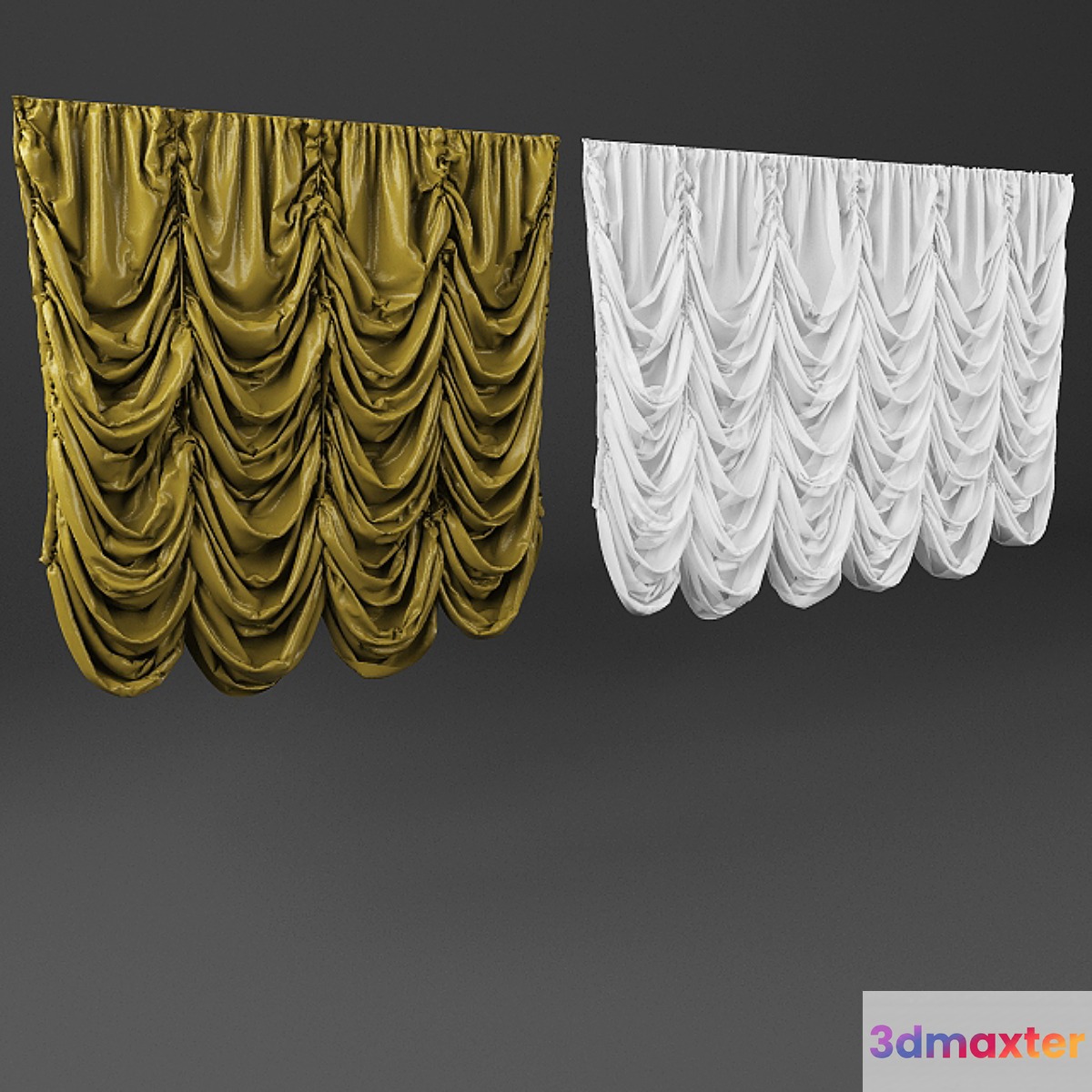 French curtain 3D Max