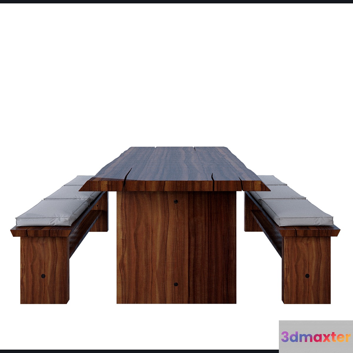 table and benches 3D Max