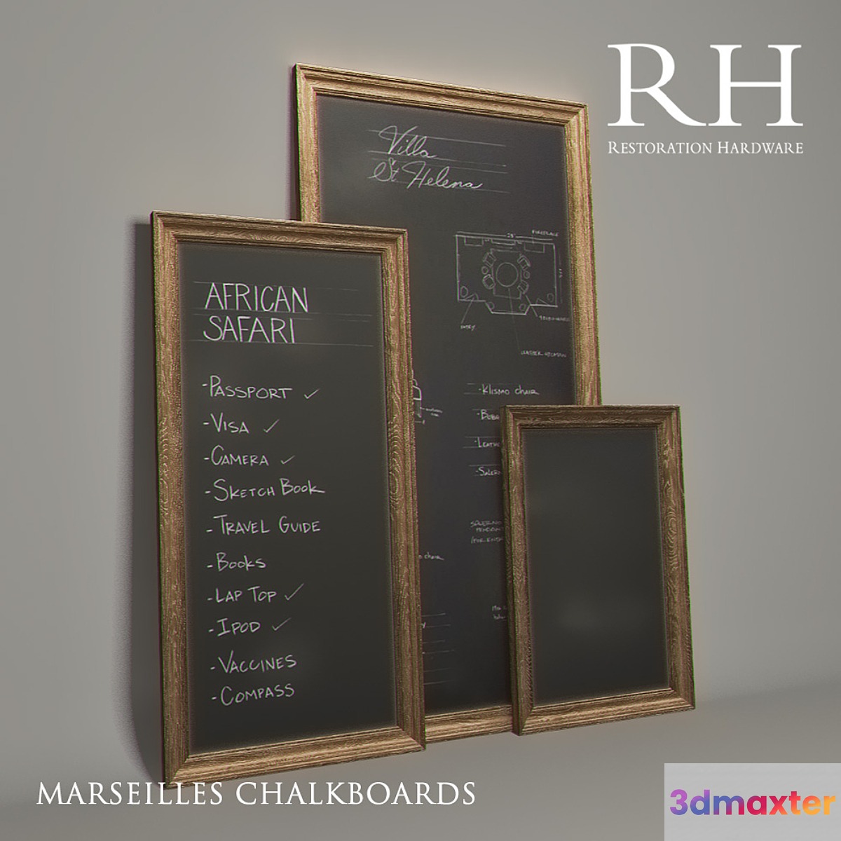 Restoration Hardware - Marseilles Chalkboards 3D Max