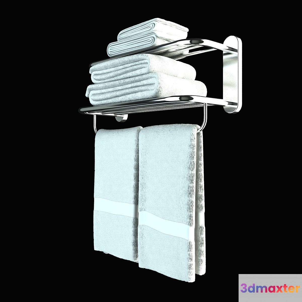 Heated towel rail with towels