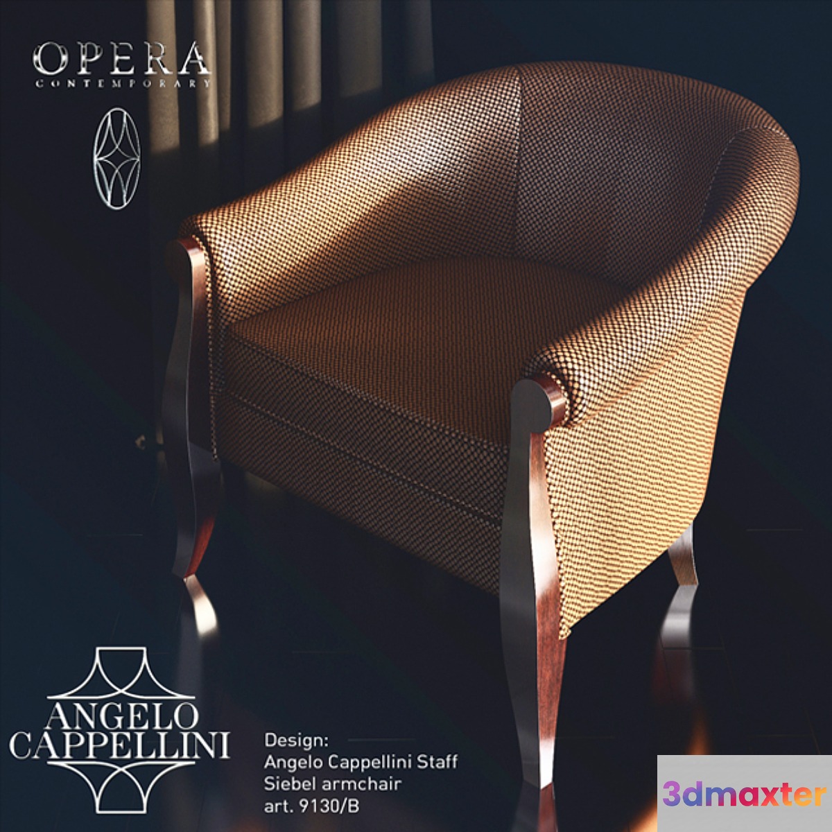 Angelo Cappellini Opera Contemporary. Siebel armchair 3D Max