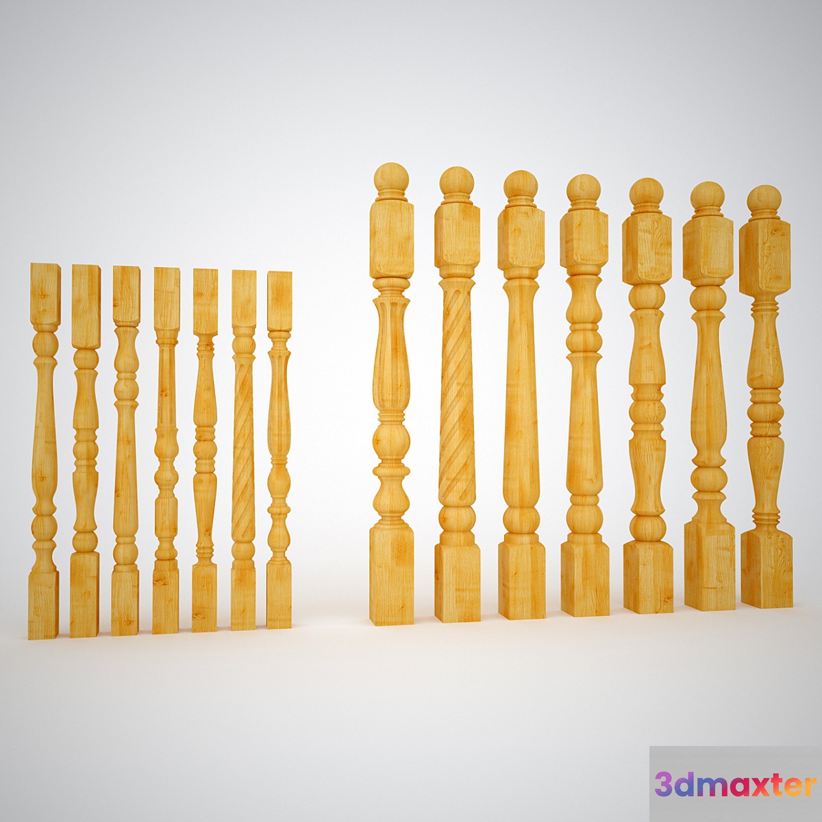 A collection of columns and balusters
