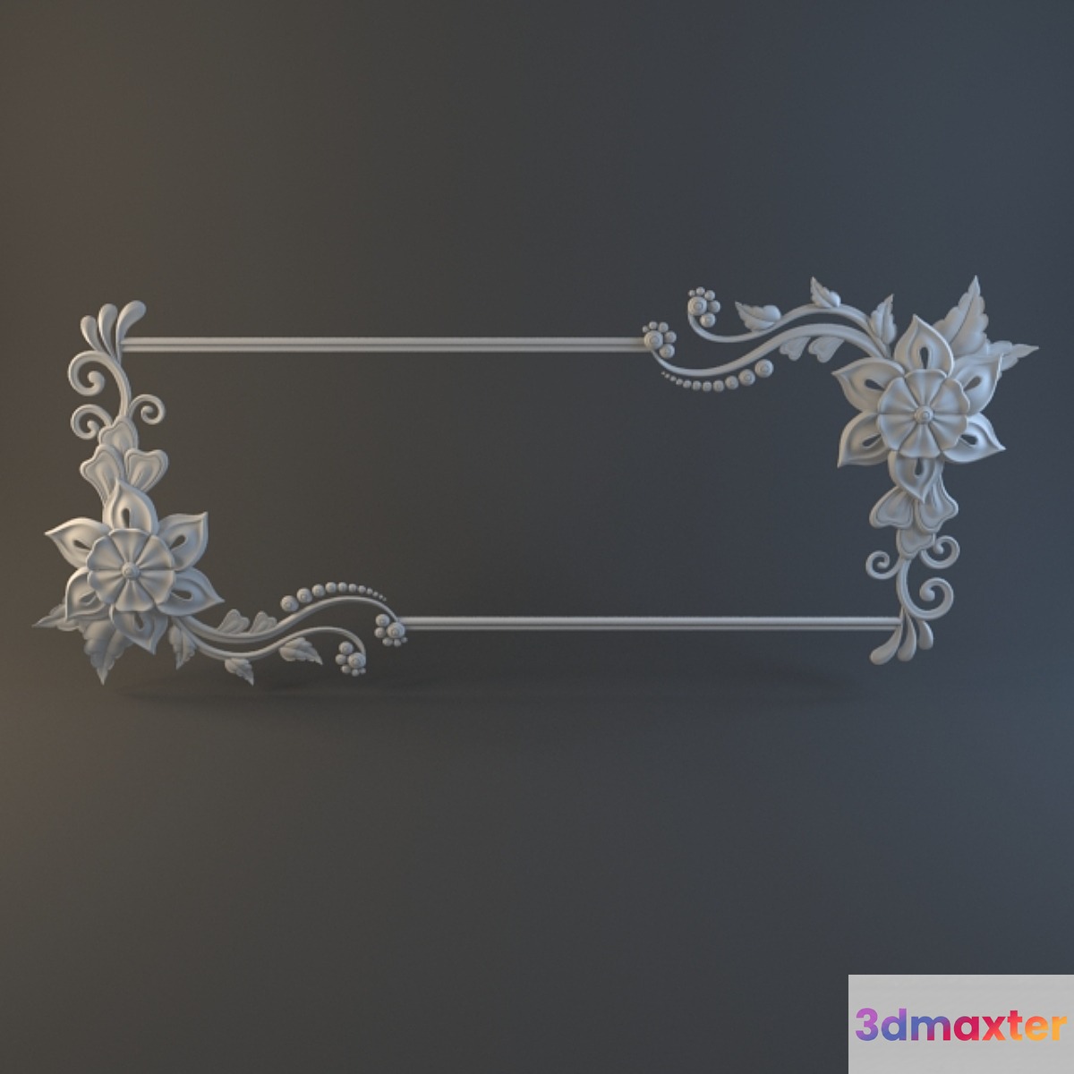 floral frame 3D Max