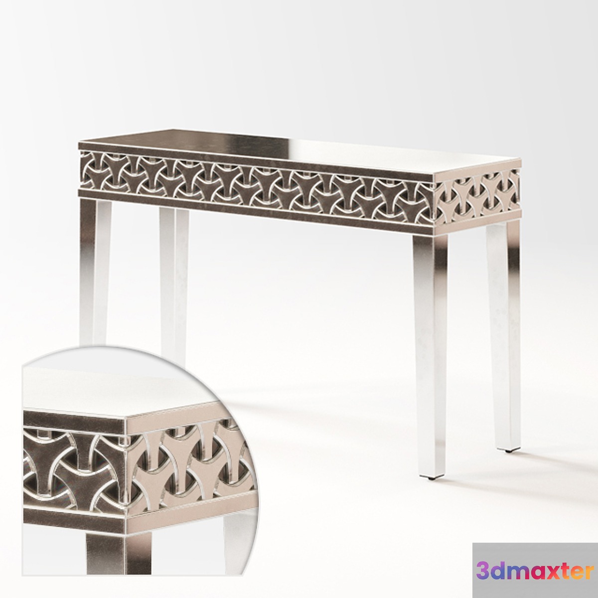 Mirrored console table.