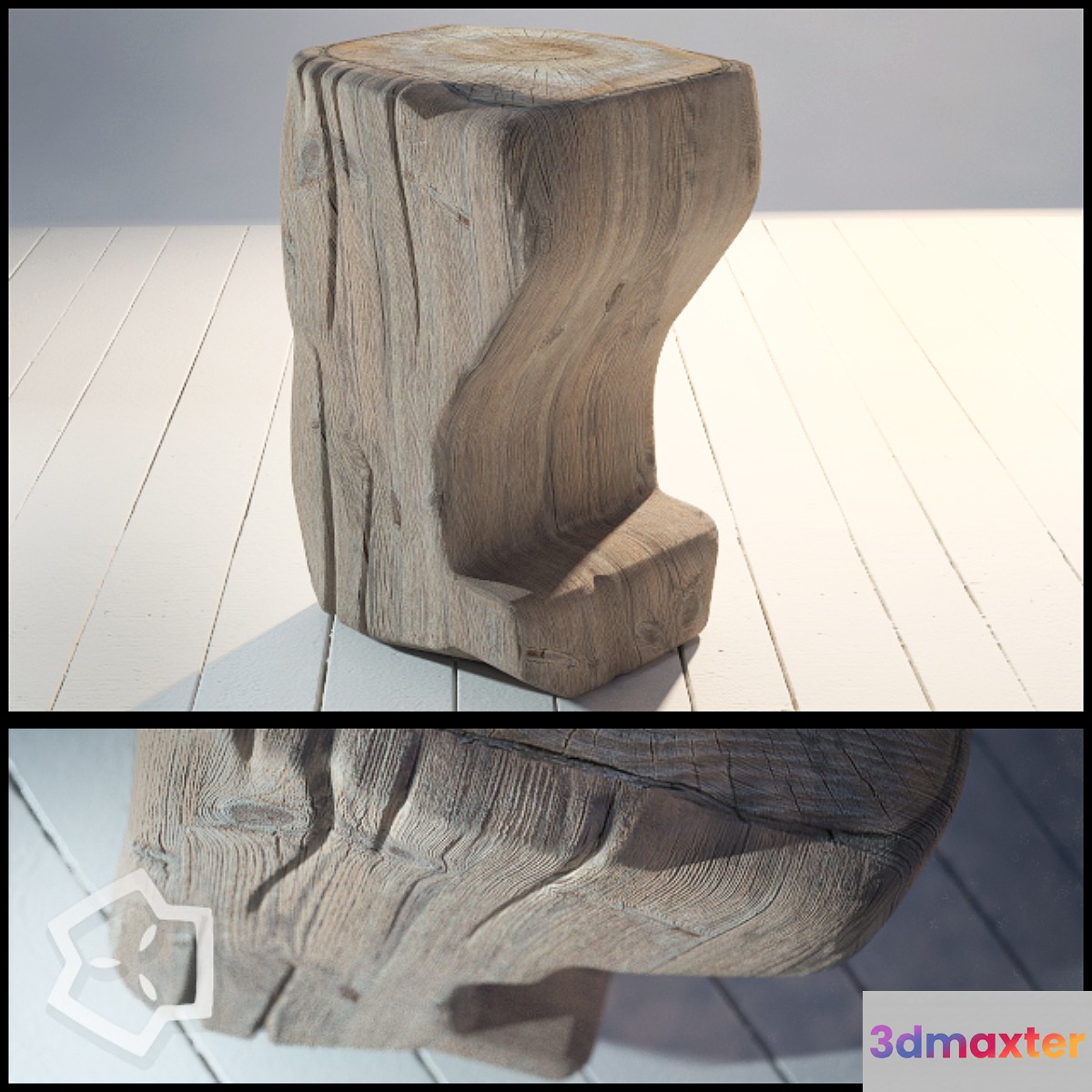 Wood pouf by me