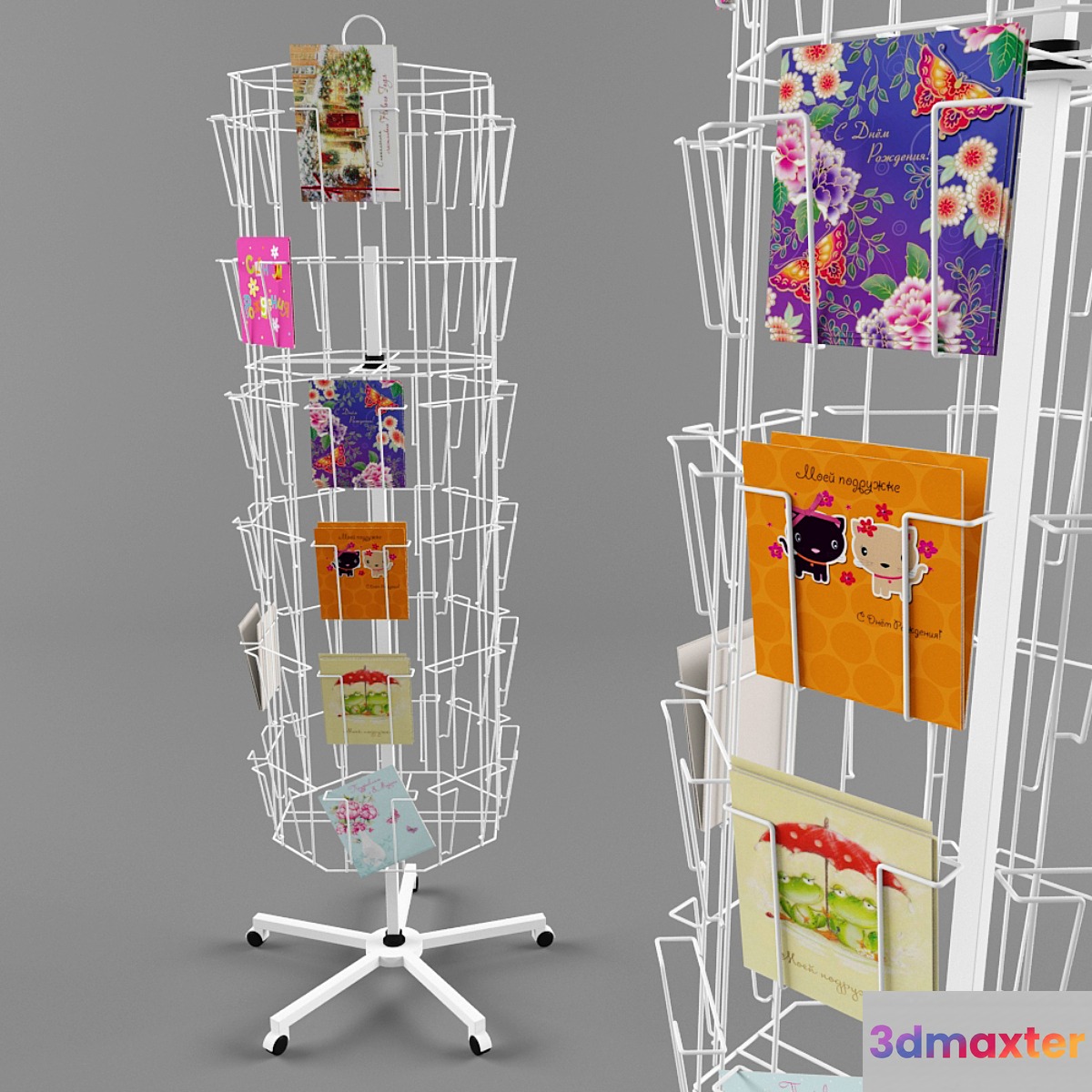 Stand with postcards 3D Max