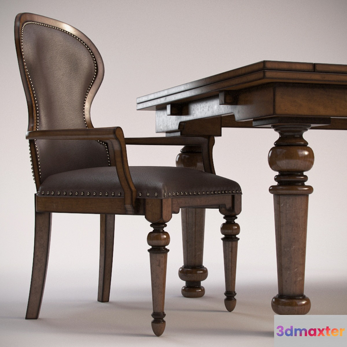 Hooker Furniture Armshair & Refectory Table 3D Max