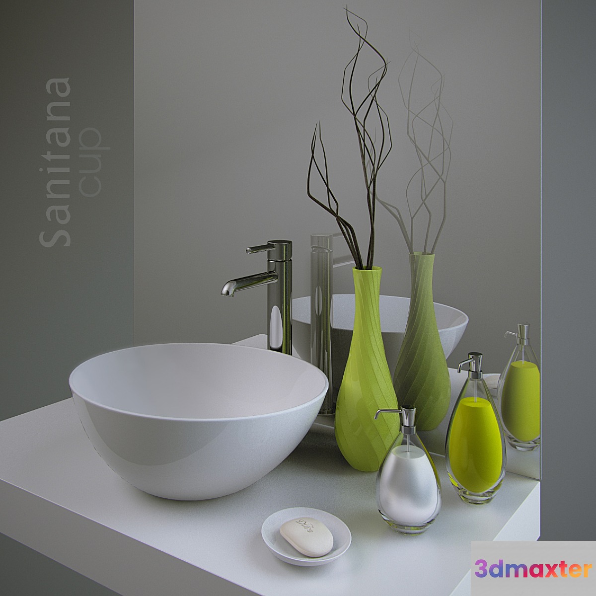 Sanitana Cup and Decor 3D Max