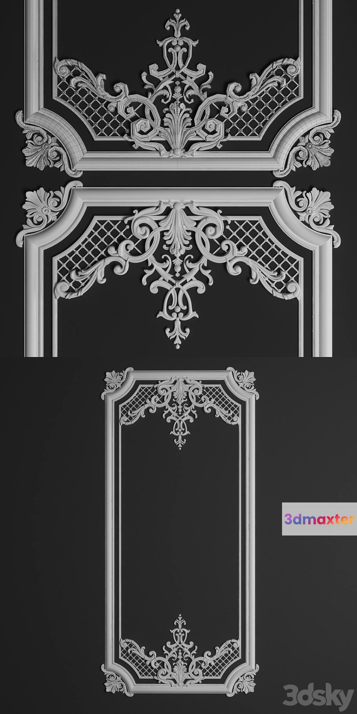 Molding with stucco 3D Max