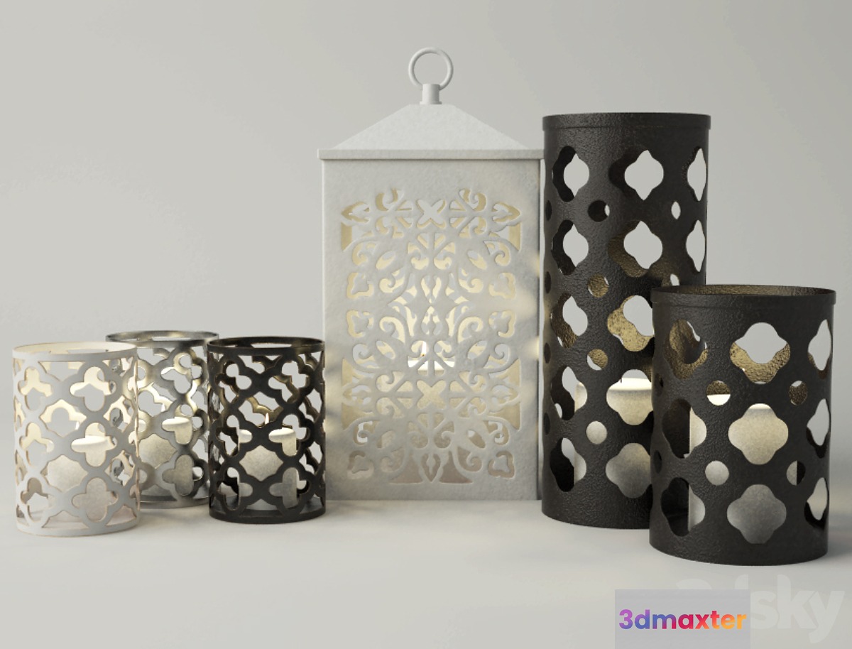 Cutout Candleholders 3D Max
