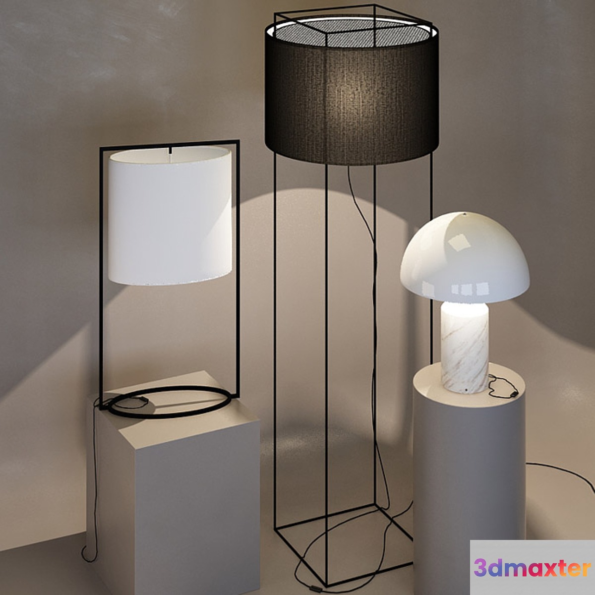 Mitternacht floor lamp 1080 lamp Atollo lamp Steeman 3D Max