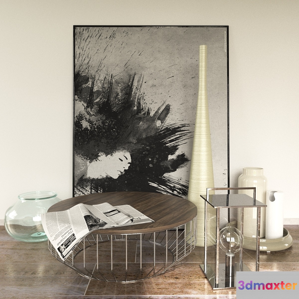 Coffee table Reza Feiz coffee table + decor 3D Max