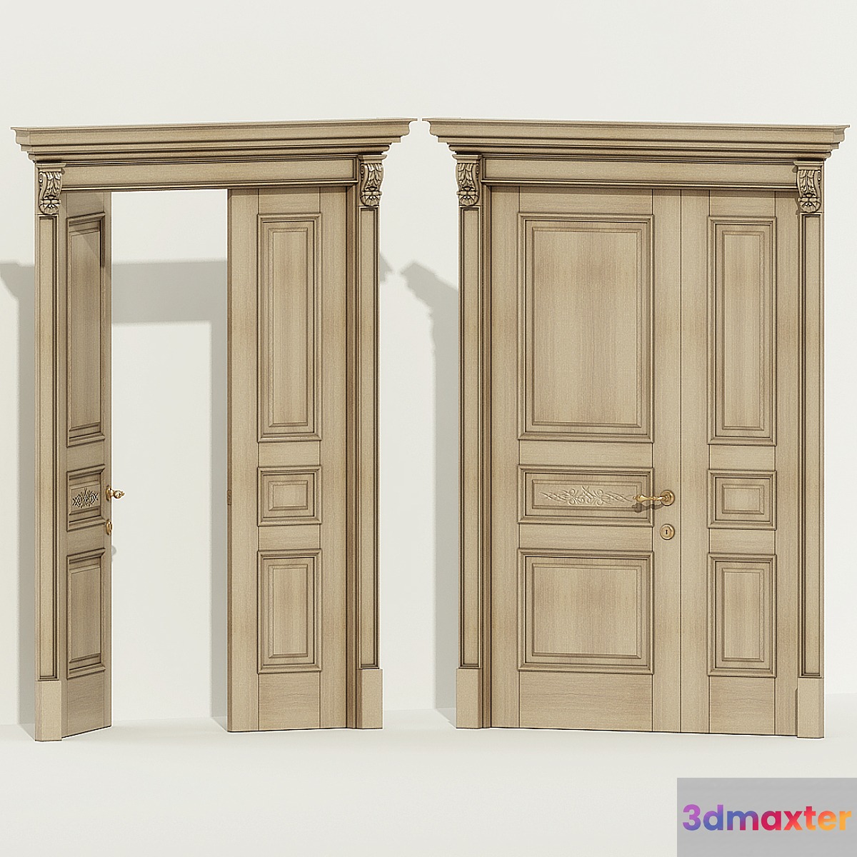 Door classic two-field 3D Max