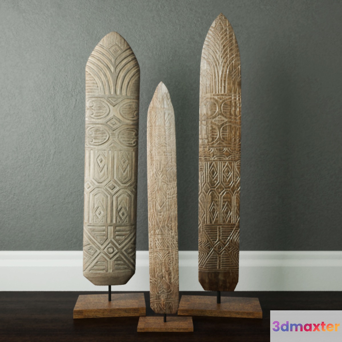 Shields Wood Standing Decoration _ Jeffan - No.2 3D Max